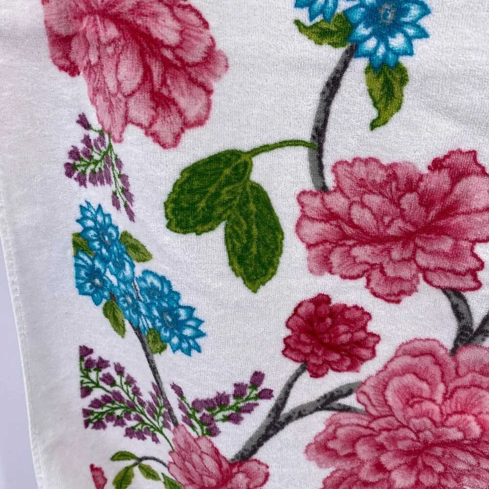 Vintage‎ Target Home floral bath towels pink white Cotton 90s 00s hydrangea